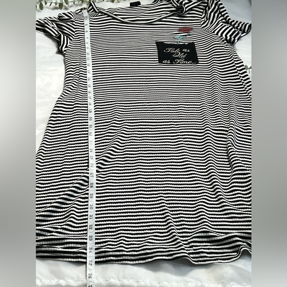 Disney Tale as Old As Time Black White Striped Sleep Dress Large - Picture 6 of 8